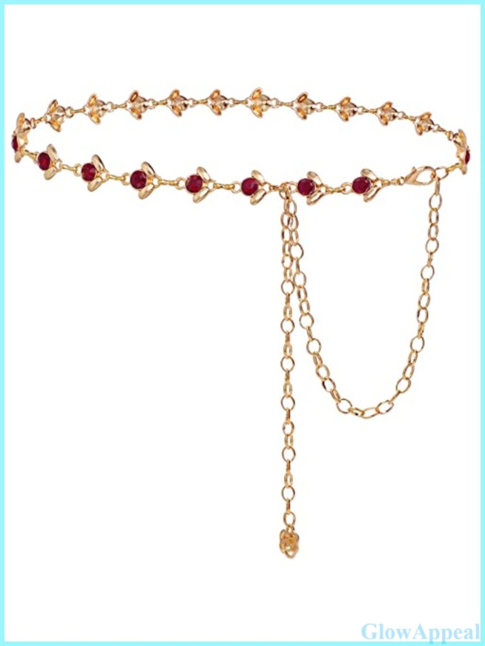 Rhinestone Crystal Chain Belt for Women Metal Alloy Waist Belt for Dress Party